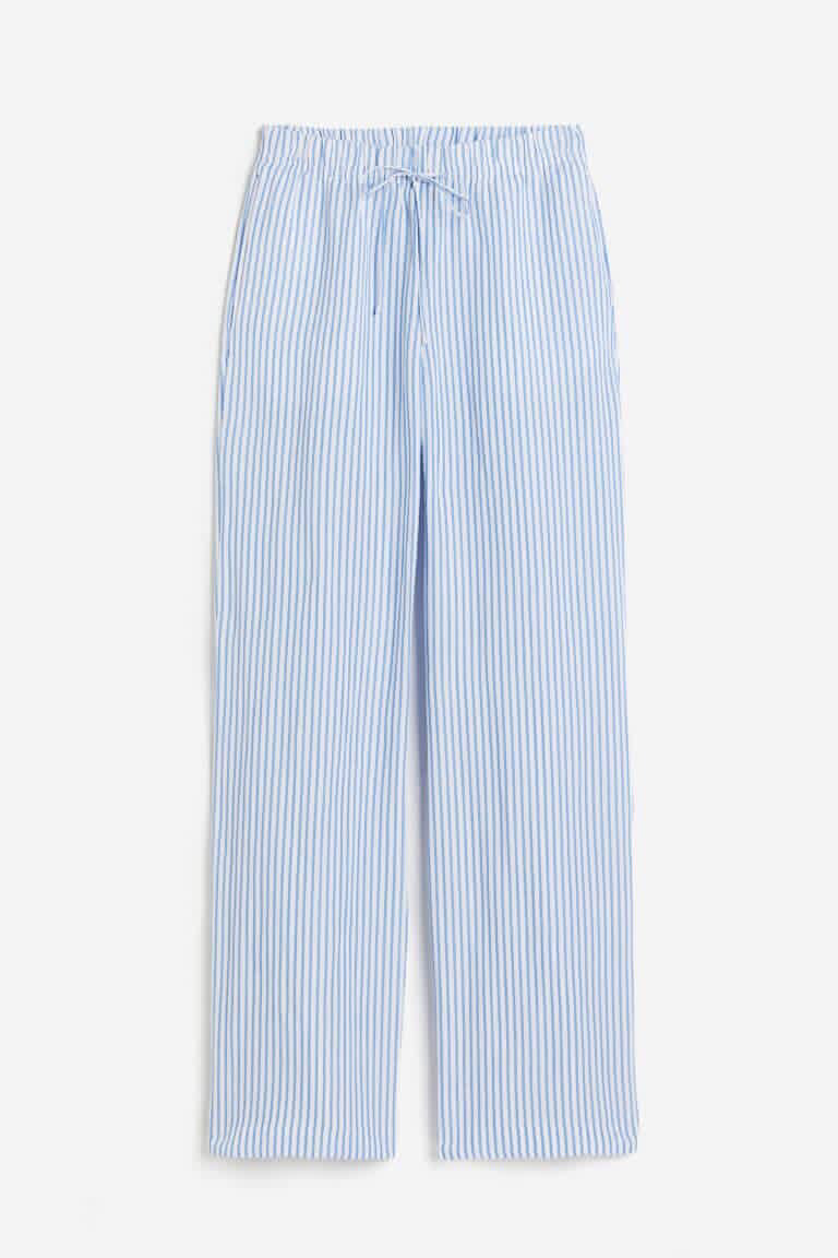 unisex blue wave stripped pants